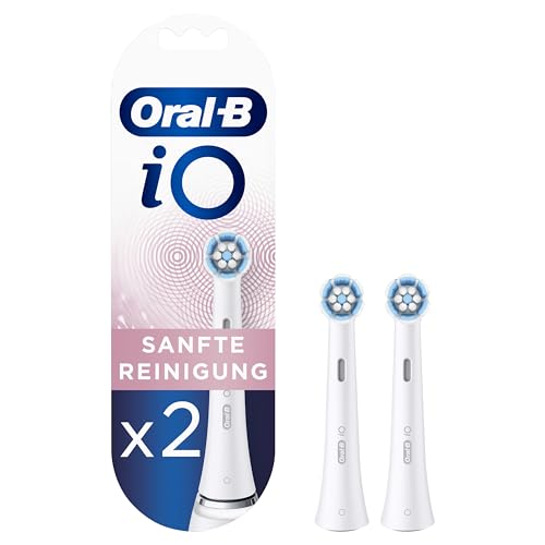 Oral-B iO Sanfte Reinigung Aufsteckbürsten für elektrische Zahnbürste, 2 Stück, sanfte Zahnreinigung, Zahnbürstenaufsatz für Oral-B Zahnbürsten