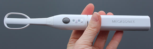 Ultraschall Zahnbürste Megasonex mit Zungenreiniger Aufsatz